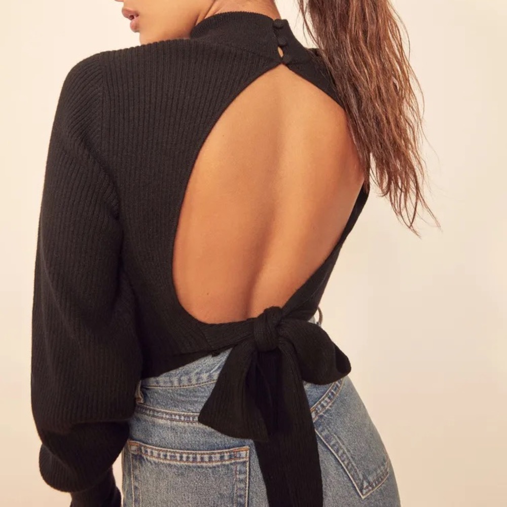 Reformation Osteria open back sweater